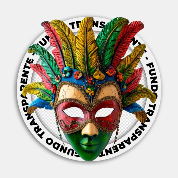 MÁSCARA COLORIDA | CARNAVAL | IMAGEM SEM FUNDO | PSD EDITÁVEL
