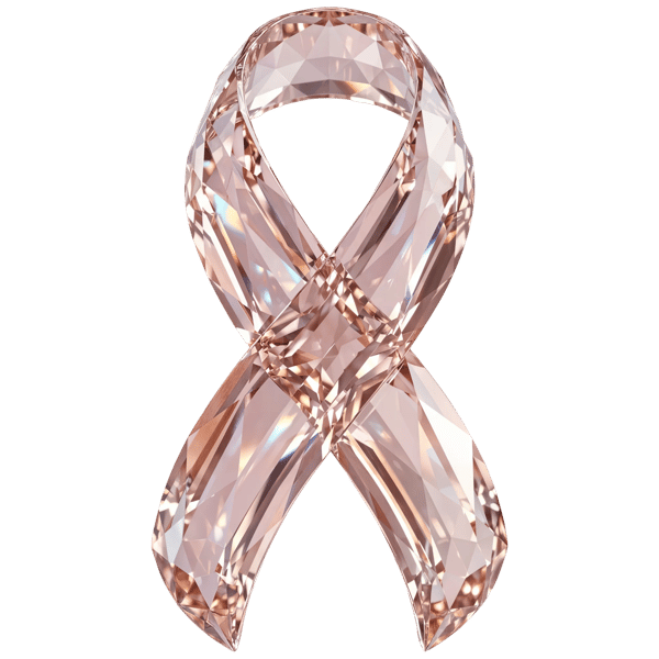 PINK DIAMOND RIBBON SHAPED AS A FACETED CRYSTAL SCULPTURE