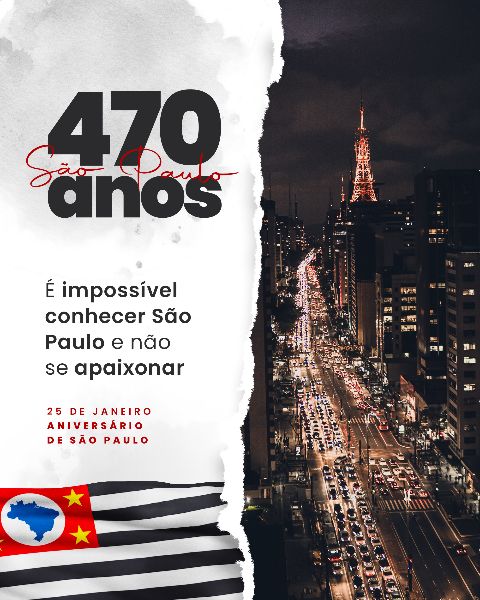 SOCIAL MEDIA ANIVERSÁRIO SÃO PAULO - PARABÉNS SAMPA