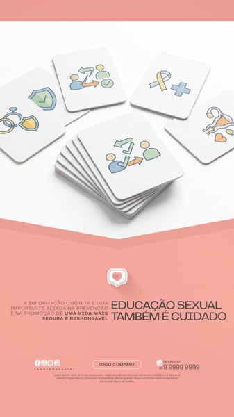 CAMPANHA DE CONSCIENTIZAÇÃO EDUCAÇÃO SEXUAL SOCIAL MEDIA PSD EDITÁVEL 4 STORY