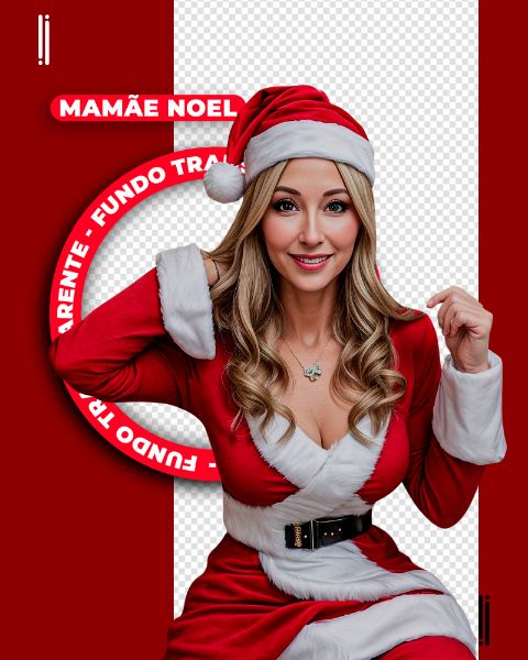 MAMÃE NOEL | FELIZ NATAL | IMAGEM SEM FUNDO | 3D | PSD