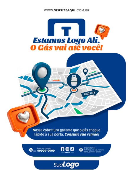 Post Feed Distribuidora de Gás Social Media PSD Editável Template 12