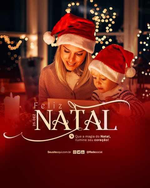 FELIZ NATAL 25 DE DEZEMBRO SOCIAL MEDIA PSD EDITÁVEL