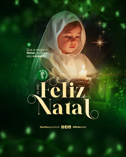 FELIZ NATAL RELIGIOSO 25 DE DEZEMBRO SOCIAL MEDIA PSD EDITÁVEL