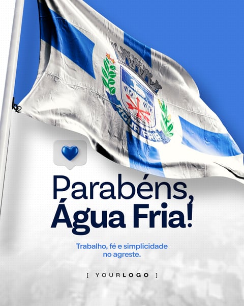 PARABÉNS ÁGUA FRIA CIDADE SOCIAL MEDIA PSD EDITÁVEL