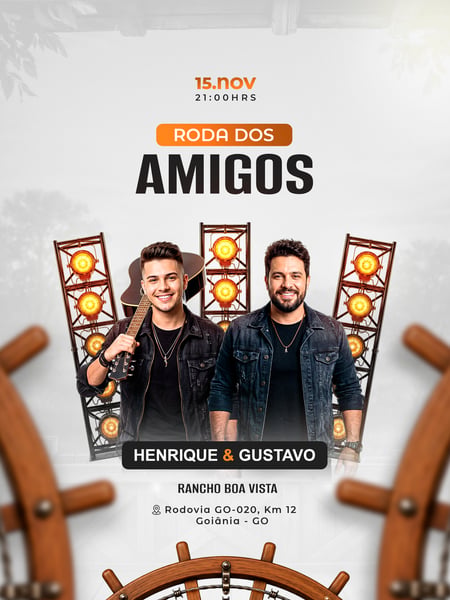FLYER RODA DOS AMIGOS SERTANEJO PSD TEMPLATE