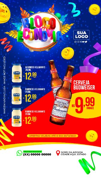 ENCARTE BLOCO DA ECONOMIA CARNAVAL EDITÁVEL