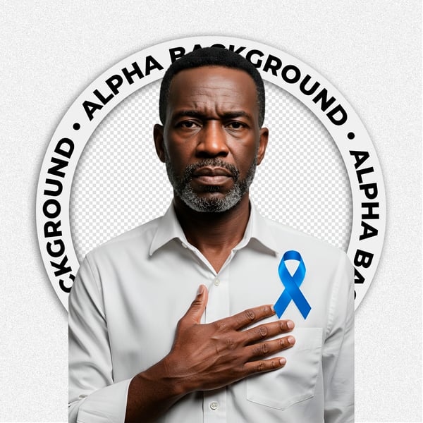 HOMEM NEGRO COM UMA FITA AZUL DE NOVEMBRO AZUL 1