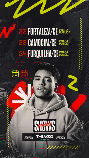 FLYER AGENDA - PRÓXIMOS SHOWS - THIAGO FREITAS - STORY