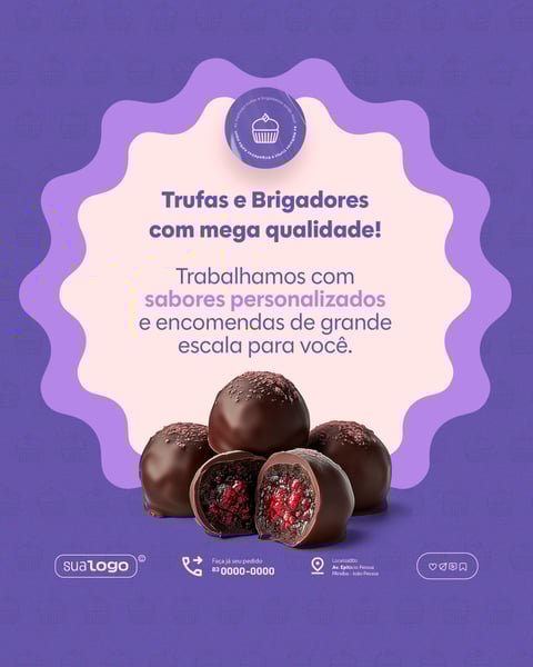 Confeitaria Brigadeiro Doceria feed vertical social media psd editável