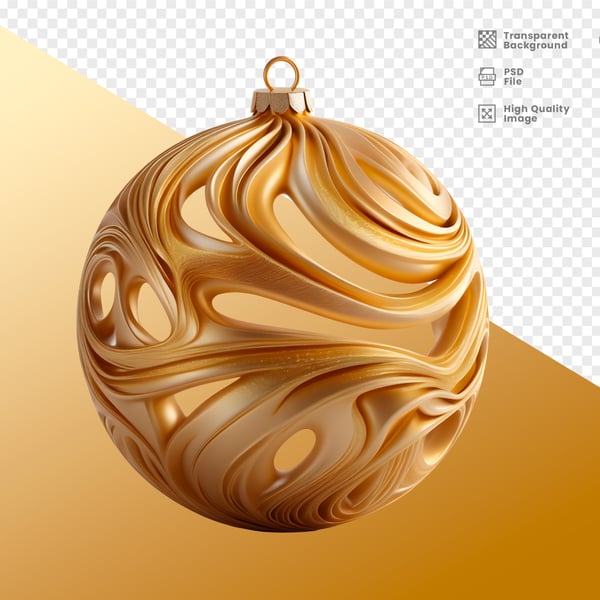 ELEMENTO 3D BOLA DOURADA DECORAÇÃO NATAL ANO NOVO