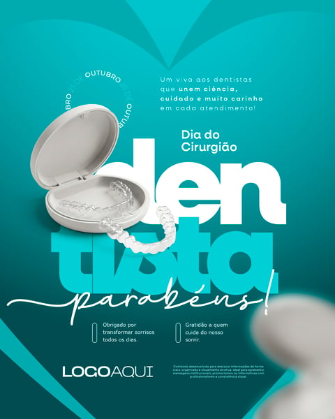 DIA DO CIRURGIÃO DENTISTA APARELHO SOCIAL MEDIA FLYER PSD EDITÁVEL