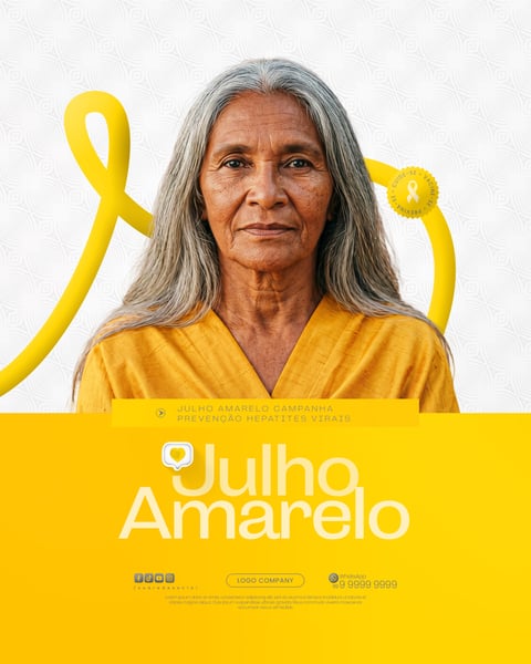 CAMPANHA JULHO AMARELO CONSCIENTIZAÇÃO HEPATITES VIRAIS SOCIAL MEDIA PSD EDITÁVEL 2