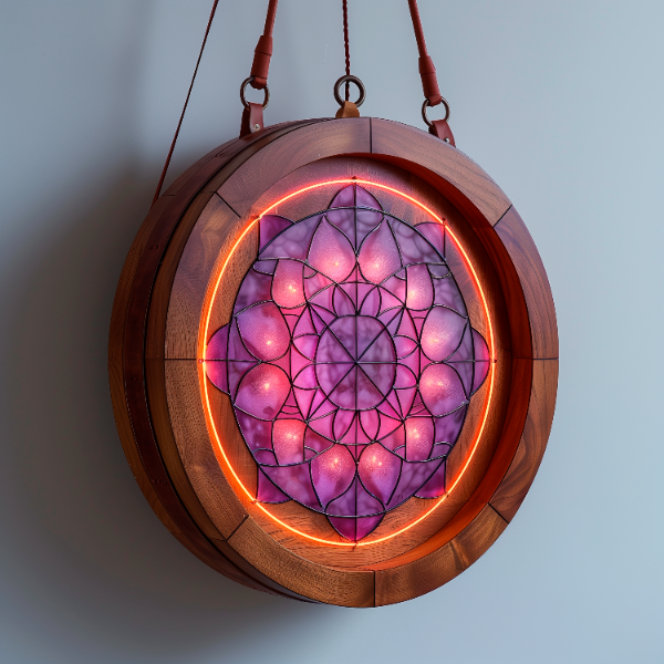 ELEMENTO DE MADEIRA COM LUZES EM 3D | IMAGEM