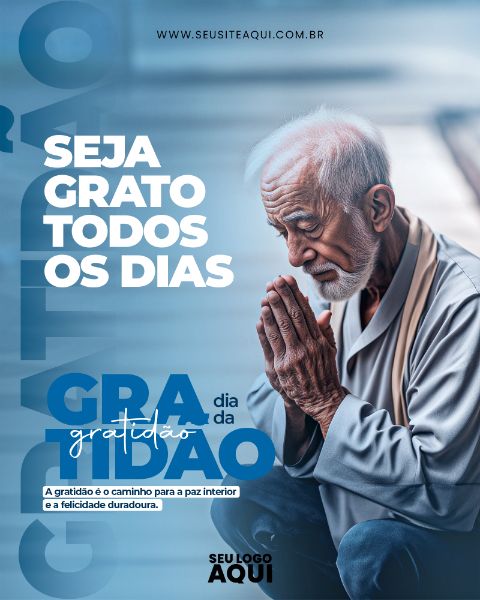 FEED | DIA DA GRATIDÃO | DIA NACIONAL DA GRATIDÃO | PSD EDITÁVEL