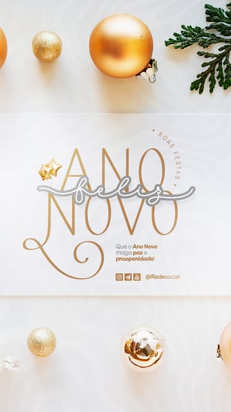 FELIZ ANO NOVO REVEILLON BOAS FESTAS SOCIAL MEDIA PSD EDITÁVEL