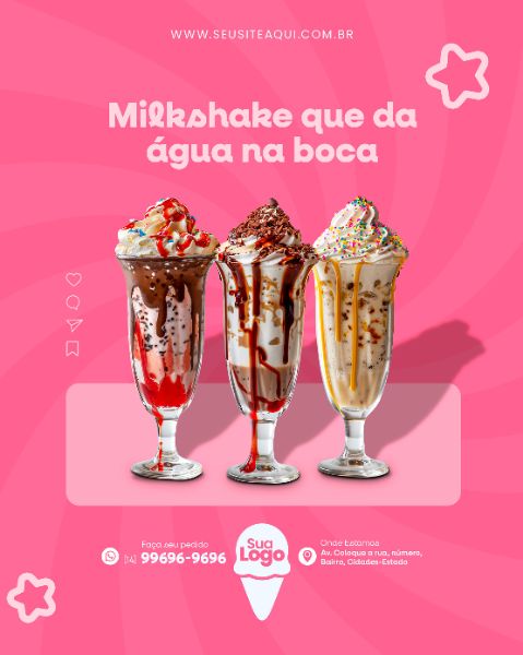 FEED VERTICAL - SORVETERIA - SORVETE | SOCIAL MEDIA | PSD EDITÁVEL