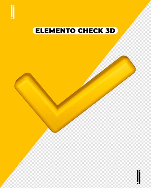ELEMENTO 3D | CHECK AMARELO | OK | VERIFICAÇÃO