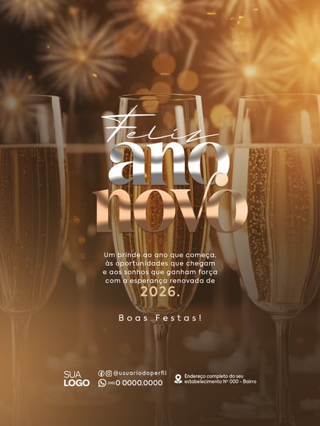 POST FEED FELIZ ANO NOVO 2026 SOCIAL MEDIA PSD EDITÁVEL 6