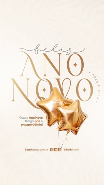 FELIZ ANO NOVO REVEILLON BOAS FESTAS SOCIAL MEDIA PSD EDITÁVEL