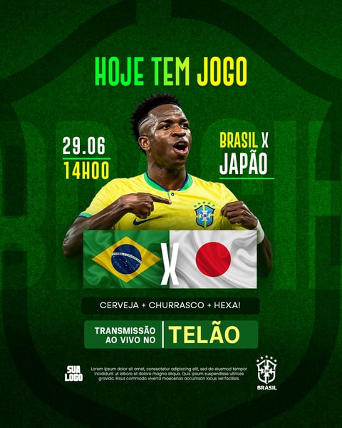 FLYER FUTEBOL BRASIL X JAPÃO PSD EDITÁVEL 3