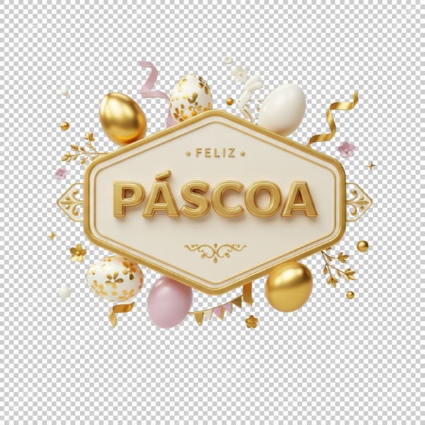 SELO 3D PNG FELIZ PÁSCOA PNG SELO 3D FELIZ PÁSCOA PNG