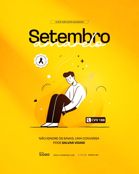 SETEMBRO AMARELO MÊS DE PREVENÇÃO AO SUICÍDIO PSD EDITÁVEL