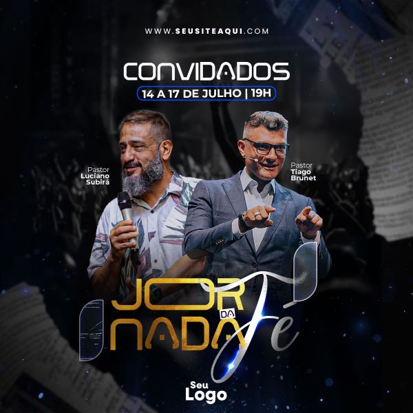 FEED QUADRADO - FLYER JORNADA DA FÉ - IGREJA, CHURCH, GOSPEL | PSD EDITÁVEL