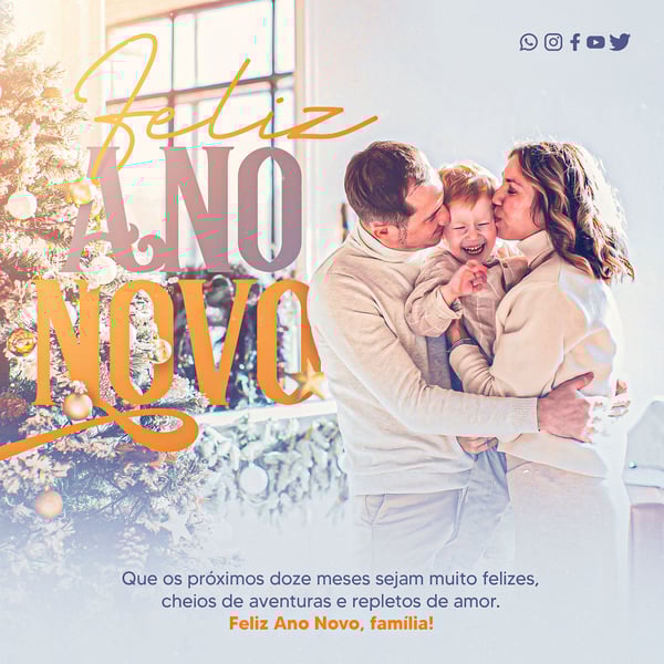 SOCIAL MEDIA - FEED - FELIZ ANO NOVO - QUE OS PROXIMOS DOZE MESES SEJAM MUITO FELIZES, CHEIOS DE AVENTURAS E