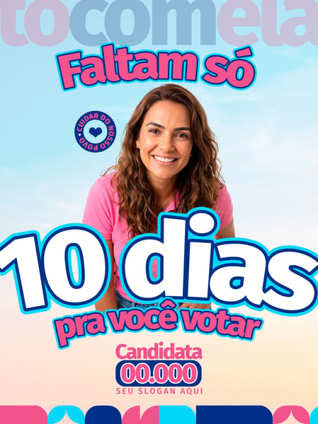 CONTAGEM REGRESSIVA ELEITORAL FEMININA SOCIAL MEDIA FLYER PSD EDITÁVEL
