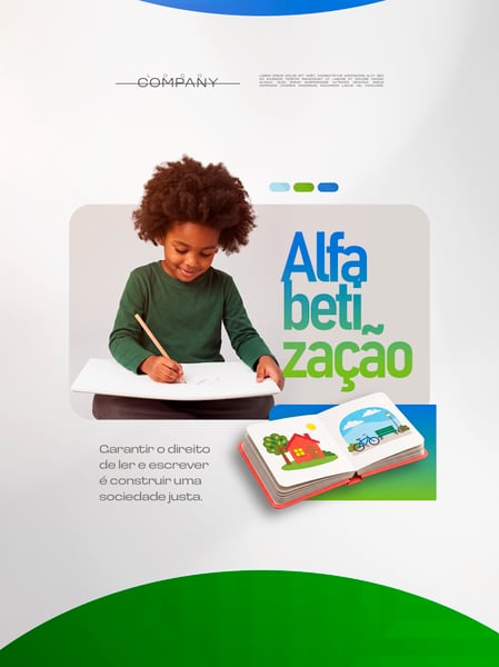 ALFABETIZAÇÃO DIREITO DE LER E ESCREVER SOCIAL MEDIA FLYER PSD EDITÁVEL