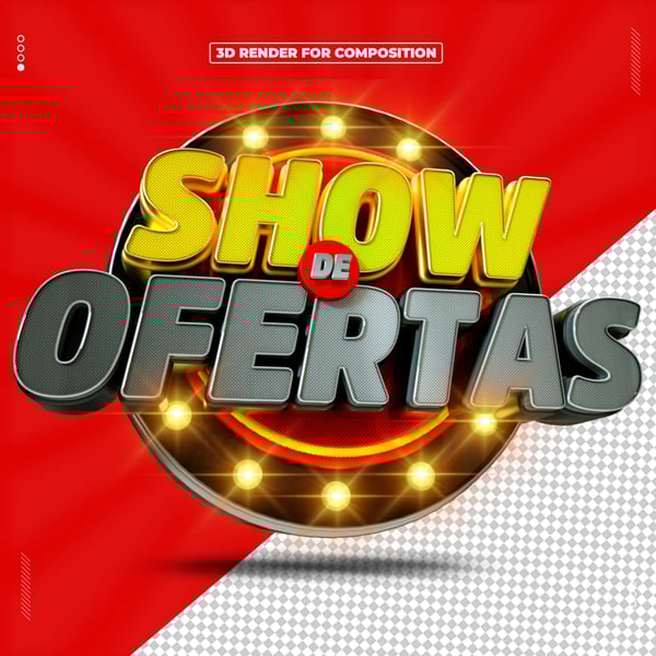 SELO 3D SHOW DE OFERTAS PARA COMPOSIÇÃO