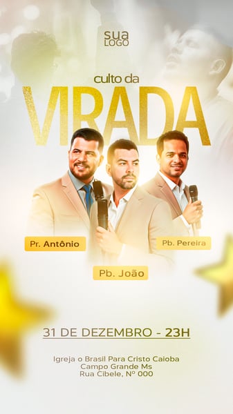 FLYER GOSPEL CULTO DA VIRADA - PSD STORY