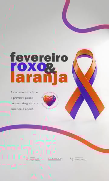 FEVEREIRO ROXO E LARANJA SOCIAL MEDIA PSD EDITÁVEL 2