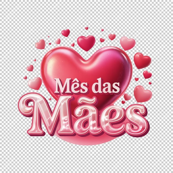 SELO 3D DIAS DAS MÃES PNG SEM FUNDO
