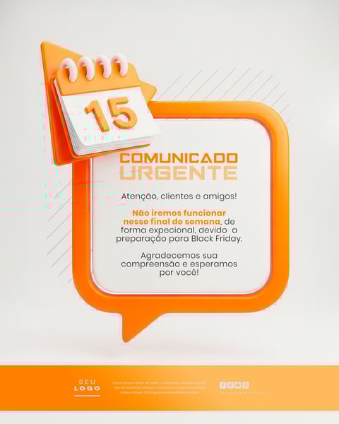 COMUNICADO AVISO SOCIAL MEDIA PSD EDITÁVEL 2