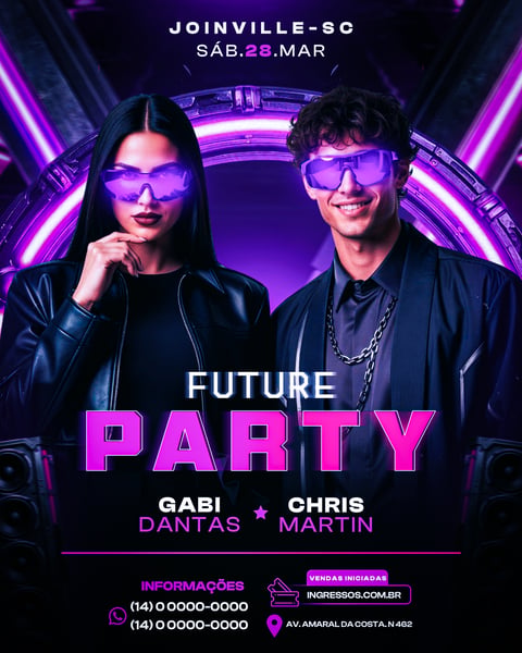 FLYER EVENTO FUTURE PARTY PSD EDITÁVEL