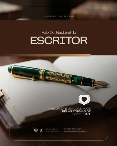 DIA DO ESCRITOR HOMENAGEM LITERATURA ARTE PARA REDES SOCIAIS SOCIAL MEDIA PSD EDITÁVEL 4