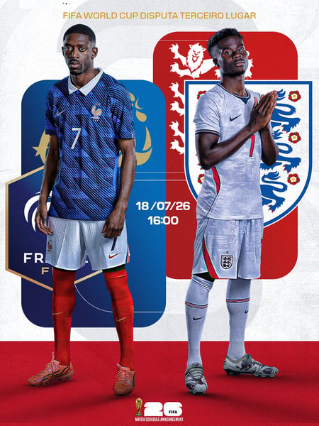 FLYER MATCHDAY FRANÇA X INGLATERRA 3 LUGAR COPA