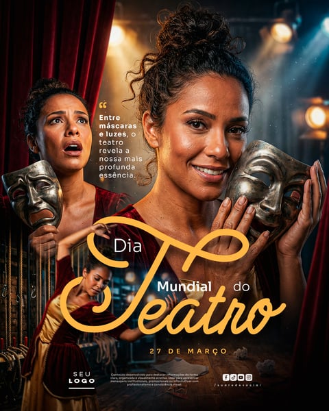 DIA MUNDIAL DO TEATRO 27 DE MARÇO SOCIAL MEDIA PSD EDITÁVEL 1