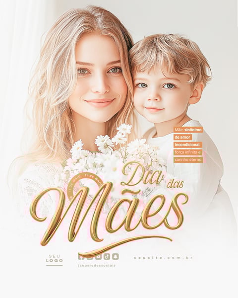 DIA DAS MÃES PARABÉNS PELO SEU DIA SOCIAL MEDIA FEED EDITÁVEL