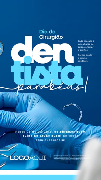 DIA DO DENTISTA 25 DE OUTUBRO SOCIAL MEDIA FLYER PSD EDITÁVEL STORY