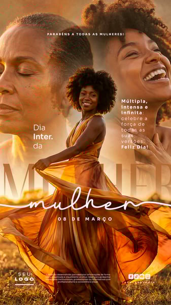 DIA INTERNACIONAL DA MULHER 08 DE MARÇO STORY SOCIAL MEDIA PSD EDITÁVEL 2