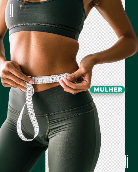 MULHER COM FITA MÉTRICA | DIETA E NUTRIÇÃO | IMAGEM SEM FUNDO | PSD EDITÁVEL