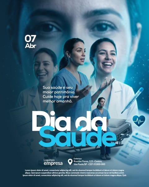 Dia Mundial da Saúde 7 de Abril PSD Editável