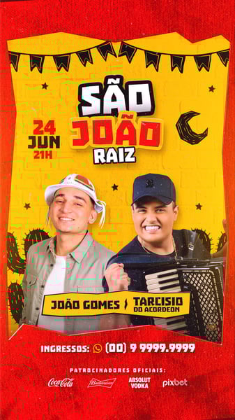 FLYER DE SÃO JOÃO PSD EDITÁVEL STORIES SÃO JOÃO RAIZ