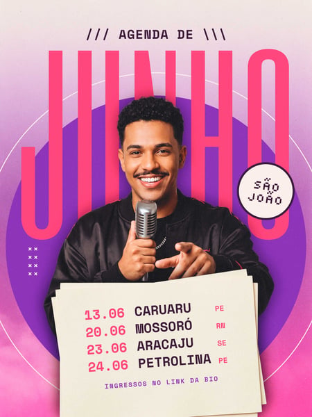 FLYER ARTISTA AGENDA DE SHOWS AGENDA SEMANAL PSD EDITÁVEL