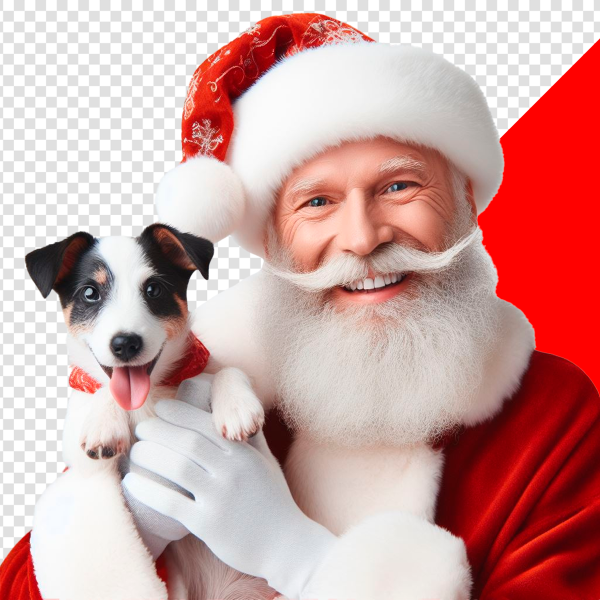 IMAGEM DE PAPAI NOEL COM CACHORRO SEM FUNDO