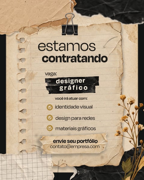 VAGA DE EMPREGO SOCIAL MEDIA PSD EDITÁVEL FRAME 1 1