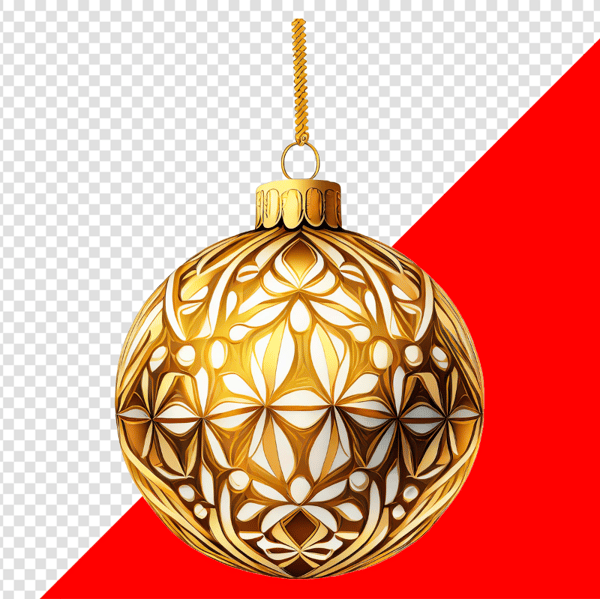 ENFEITE NATALINO BOLA GOLD DOURADO PARA COMPOSIÇÃO PNG TRANSPARENTE SEM FUNDO